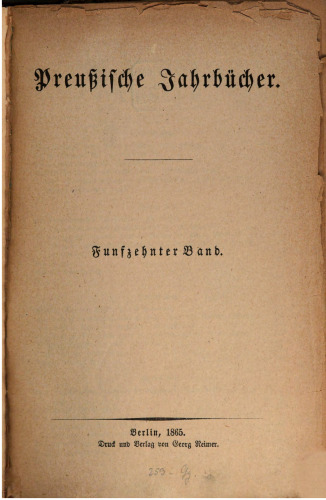 Preußische Jahrbücher