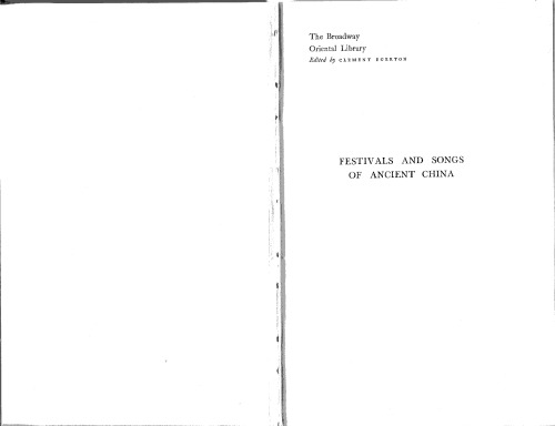 Festivals and Songs of Ancient China