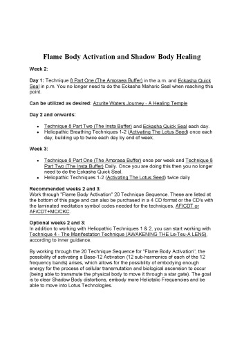 Flame Body Activation & Shadow Healing