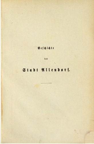 Geschichte der Stadt Allendorf an der Werra und der Saline Soden