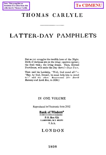 Jesuitism, from Latter-Day Pamphlets