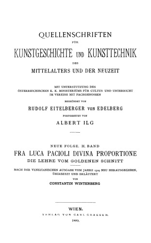 Divina proportione: Die Lehre vom Goldenen Schnitt