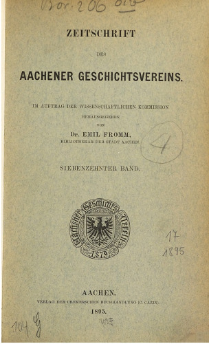 Zeitschrift des Aachener Geschichtsvereins