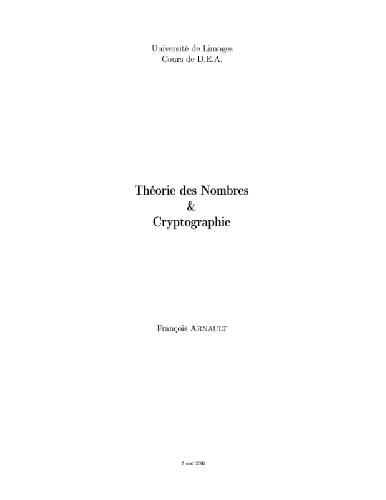 Theorie des nombres et cryptographie