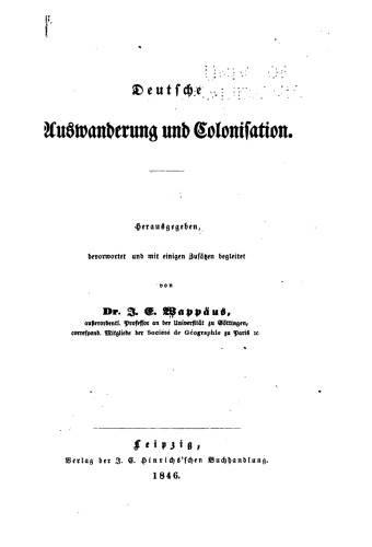 Deutsche Auswanderung und Colonisation