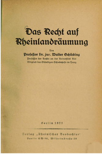 Das Recht auf Rheinlandräumung