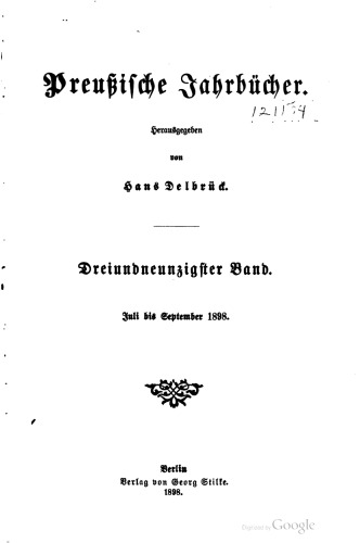 Preußische Jahrbücher