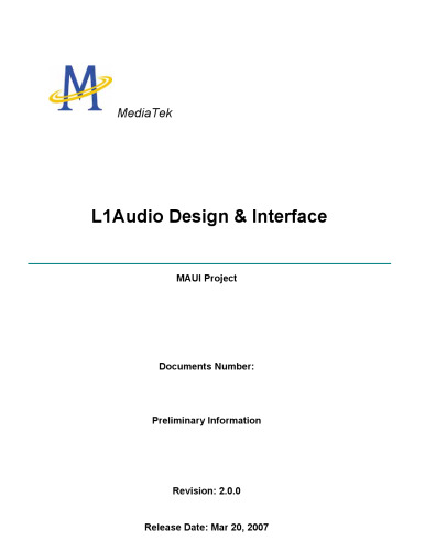 MAUI Project. L1 Audio Design & Interface