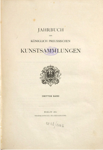 Jahrbuch der Königlich Preußischen Kunstsammlungen