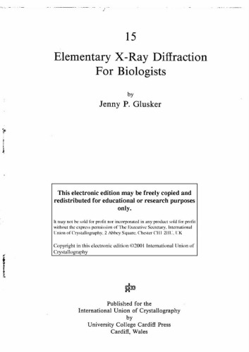 Elementary X-ray Diffraction for Biologists [short article]