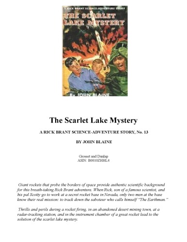 The Scarlet Lake Mystery (Rick Brandt Science-Adventure Series # 13)