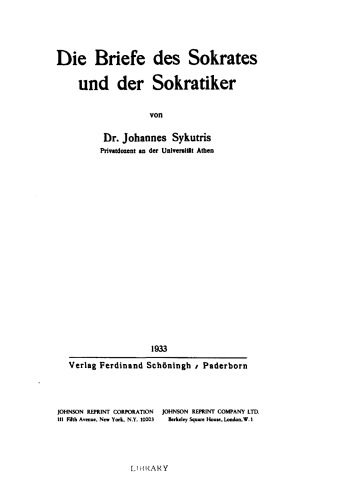 Die Briefe des Sokrates und der Sokratiker