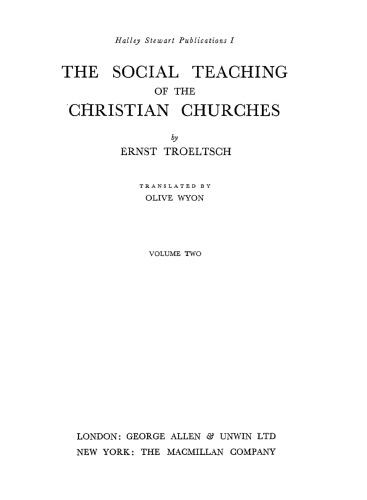 The Social Teaching of the Christian Churches