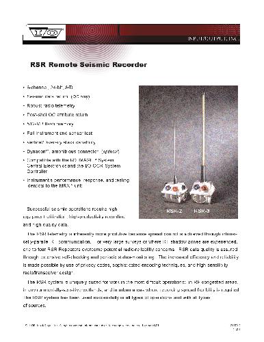 Input.Output Inc - Remote.Seismic.Recorder