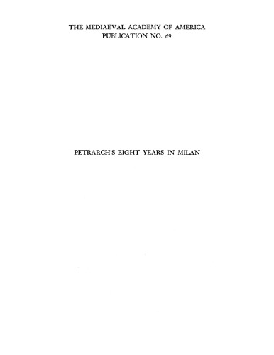 Petrarch's eight years in Milan