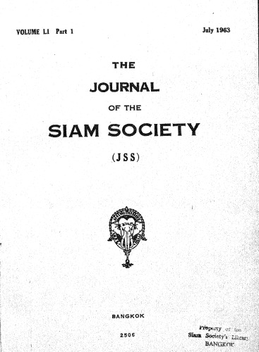 Journal of the Siam Society; 51