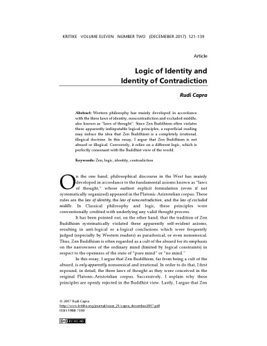 Logic of Identity and Identity of Contradiction