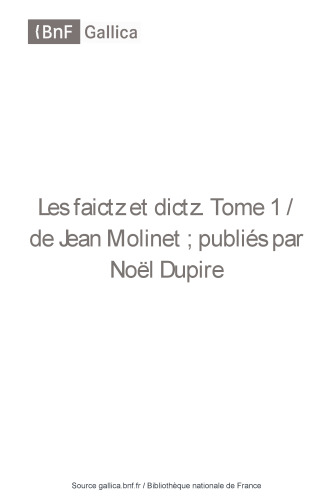 Les Faictz et Dictz de Jean Molinet