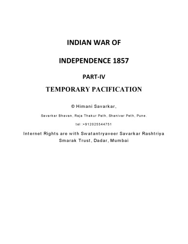 Indian War of Independence, 1857: Temporary Pacification