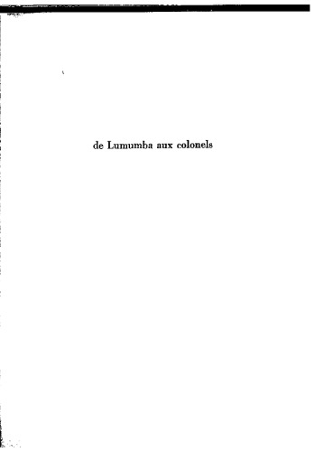 De Lumumba aux colonels