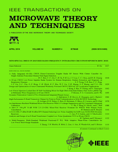 [Journal] IEEE Transactions on Microwave Theory and Techniques. Vol. 64. No 4