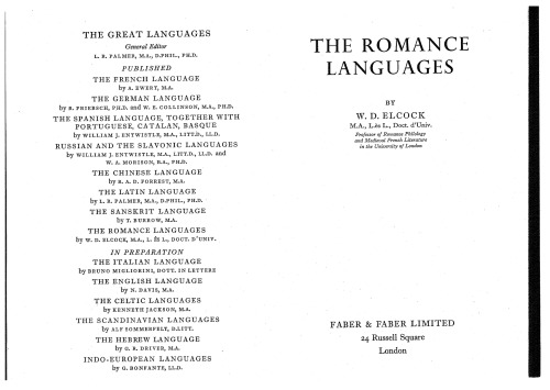 The Romance Languages