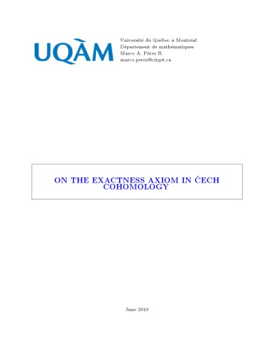 On the Exactness Axiom in Cech Cohomology