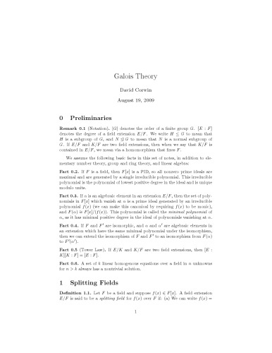 Galois Theory [expository notes]