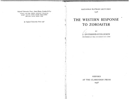 The Western response to Zoroaster