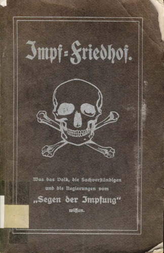 Wegener, Hugo - Impf-Friedhof (1912, 358 S., Scan, Fraktur)
