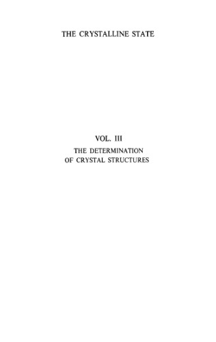 The determination of crystal structures
