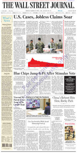 Wall Street Journal Friday March 27, 2020