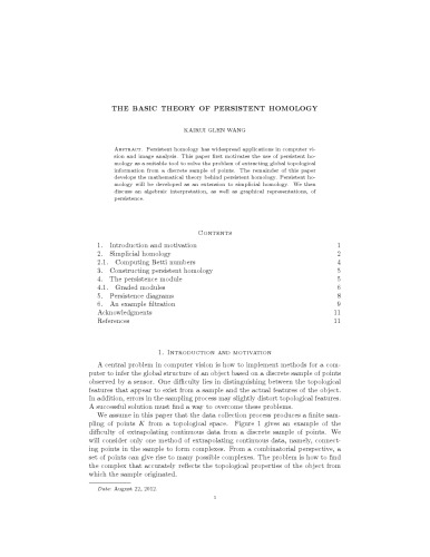 The basic theory of persistent homology