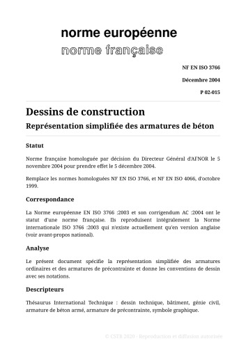 NF P 02 - Dessins de bâtiment et de génie civil
