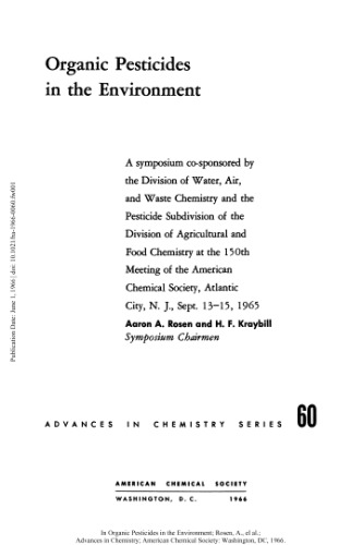 Organic Pesticides in the Environment
