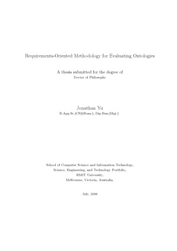 Requirements-Oriented Methodology for Evaluating Ontologies
