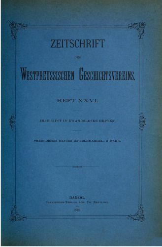 Zeitschrift des Westpreußischen Geschichtsvereins