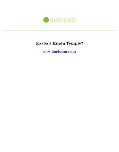 Kaaba a Hindu Temple?