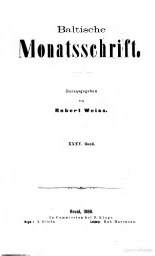 Baltische Monatsschrift