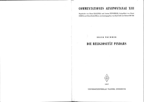 Die Religiosität Pindars