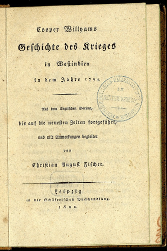 Geschichte des Kriegs in Westindien in dem Jahre 1794