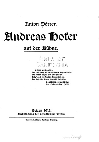 Andreas Hofer auf der Bühne