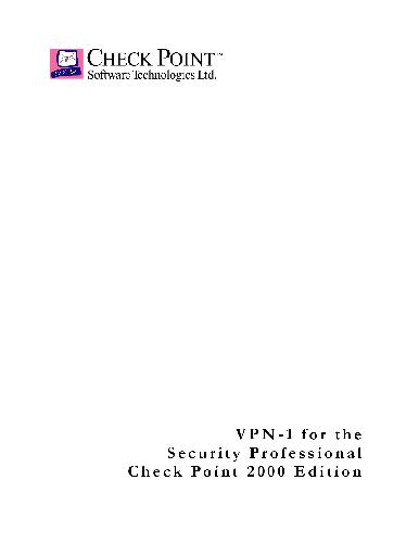 Check Point 2000 VPN-1 for the Security Professional