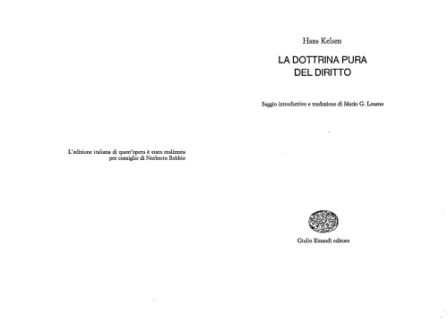 La dottrina pura del diritto
