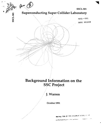 Superconducting Supercollider - Background Info