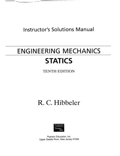 Engineering Mechanic STATICS (Solutions)