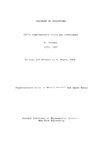 Calculus of Variations