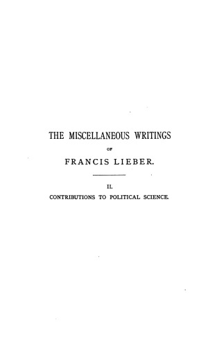 Contributions to Political Science