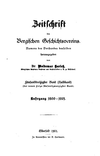 Zeitschrift des Bergischen Geschichtsvereins