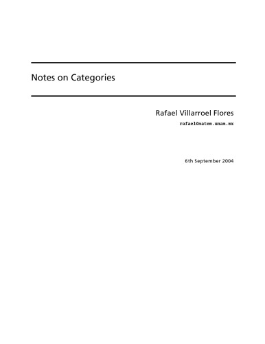 Notes on Categories [Lecture notes]